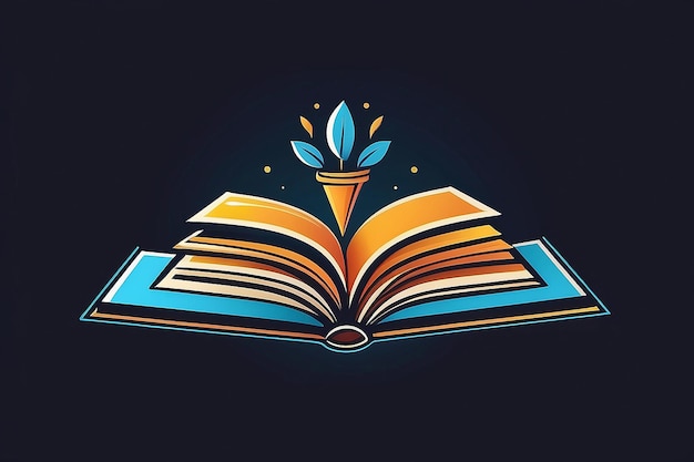 Logo Book Knowledge Academic Simple Vector illustration