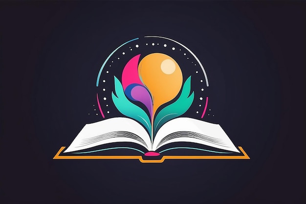 Logo Book Knowledge Academic Simple Vector illustration