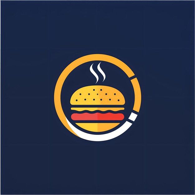 Photo a logo for a burger and a hamburger on a blue background