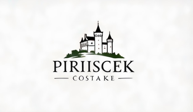 Photo a logo for a castle with a picture of a castle on it