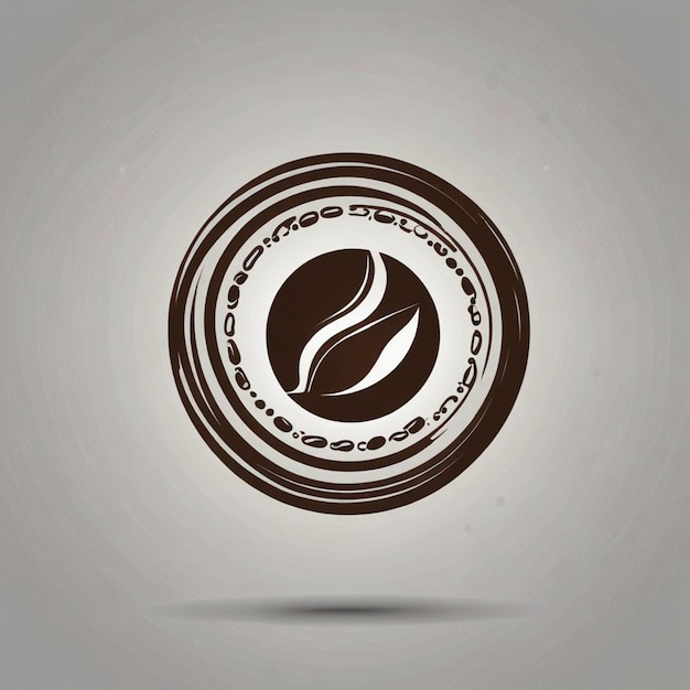 Photo a logo for a coffee shop is shown in a brown circle