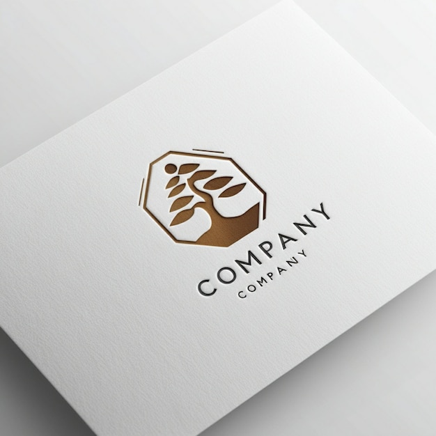 a logo for company company company that is gold and has a logo on it