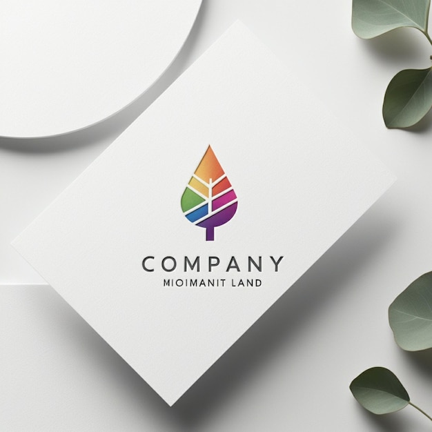 Photo a logo for company company that is on a white card