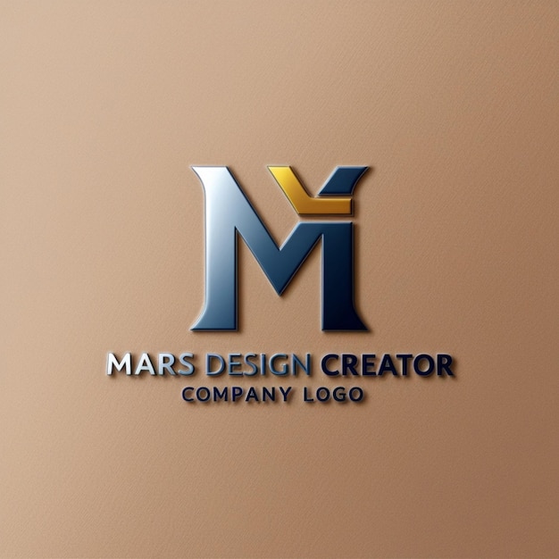 a logo for the company design design design design in blue and gold