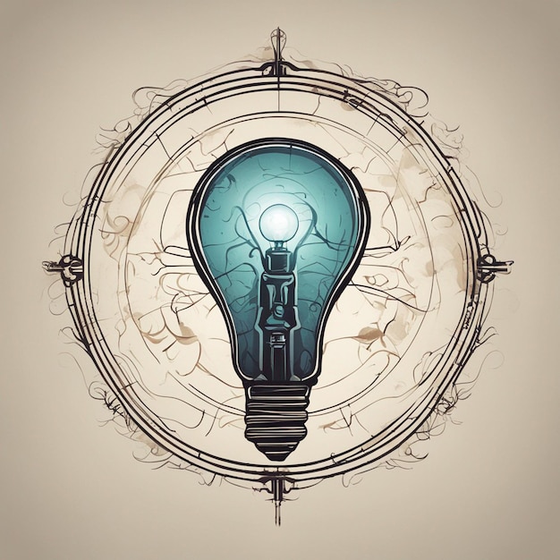 Logo for a company where the image is a caravelshaped light bulb with a brain inside