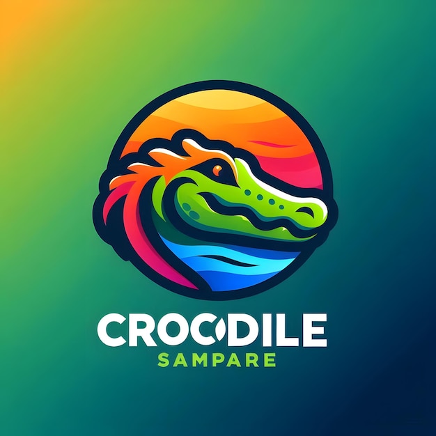 Photo a logo for a crocodile that is on a green background