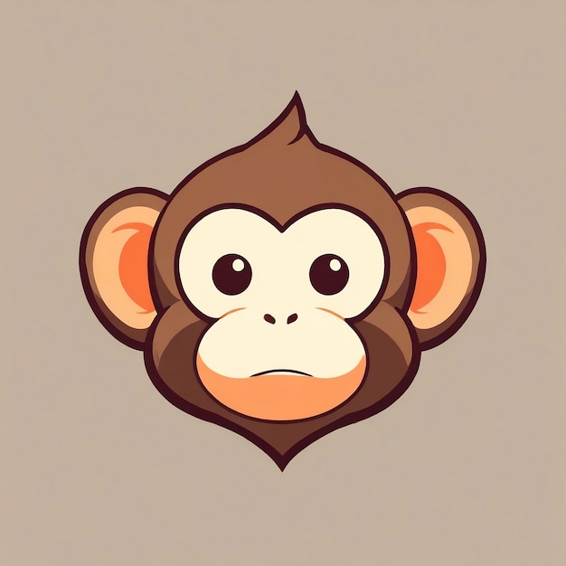 logo cute monkey head close up