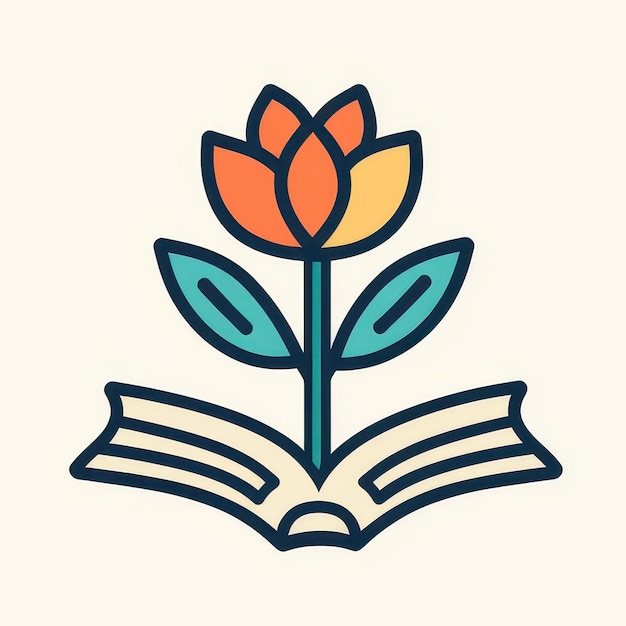 Logo Description A vibrant logo featuring a book with a blooming flower symbolizing creativity