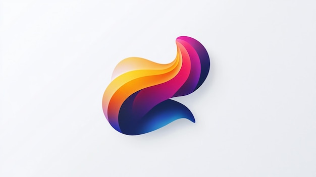 Photo logo design combining abstract shapes and bright colors