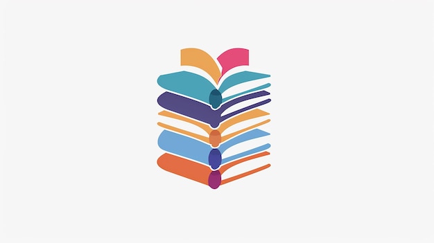 Photo logo design for modern simple 2d flat colorful bookstore