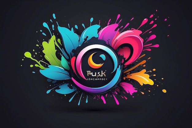 Photo logo design with splash of colors