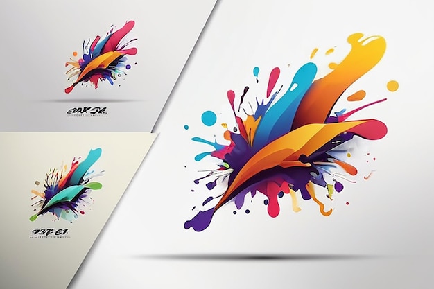 Photo logo design with splash of colors