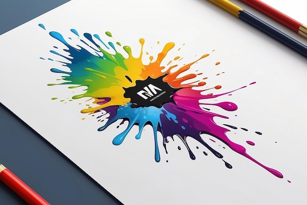 Photo logo design with splash of colors