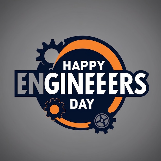 Photo a logo for the engineer engineering day with a circle and the words quot happy engineering