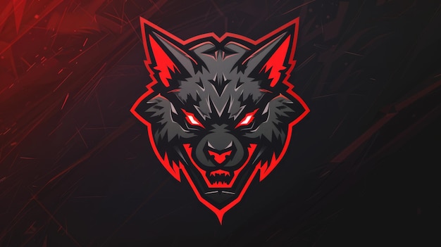 Photo the logo of esports team that design from wolf with black background aig51