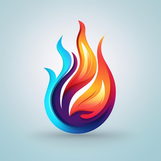 Logo fire ice hot and cold flames