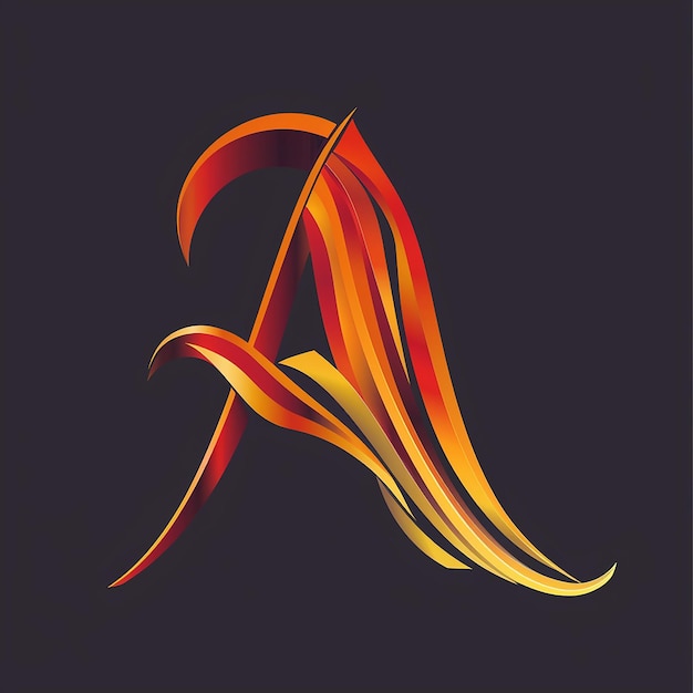 logo in the form of the letter a calligraphic flowing design highly detailed symmetrical vec