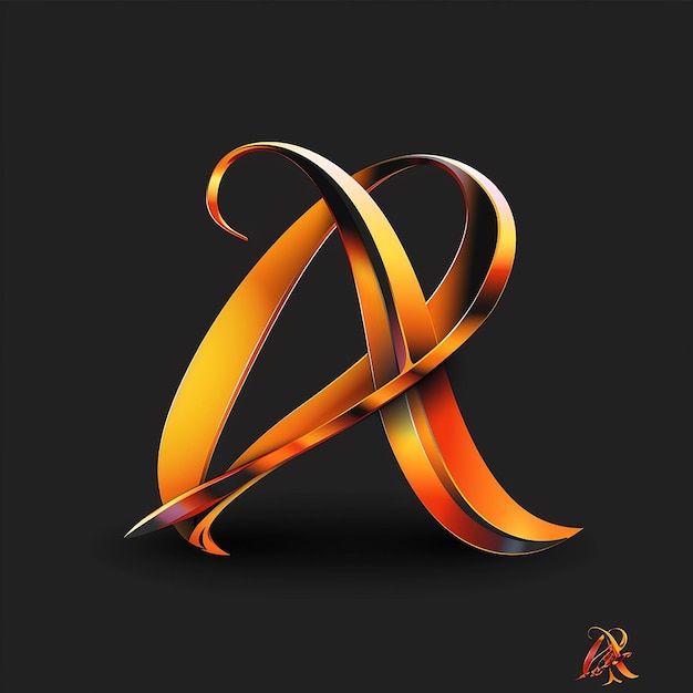 Photo logo in the form of the letter a calligraphic flowing design highly detailed symmetrical vec