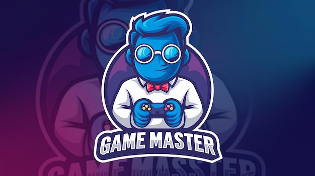 Photo a logo for a game called game is shown with a man wearing glasses