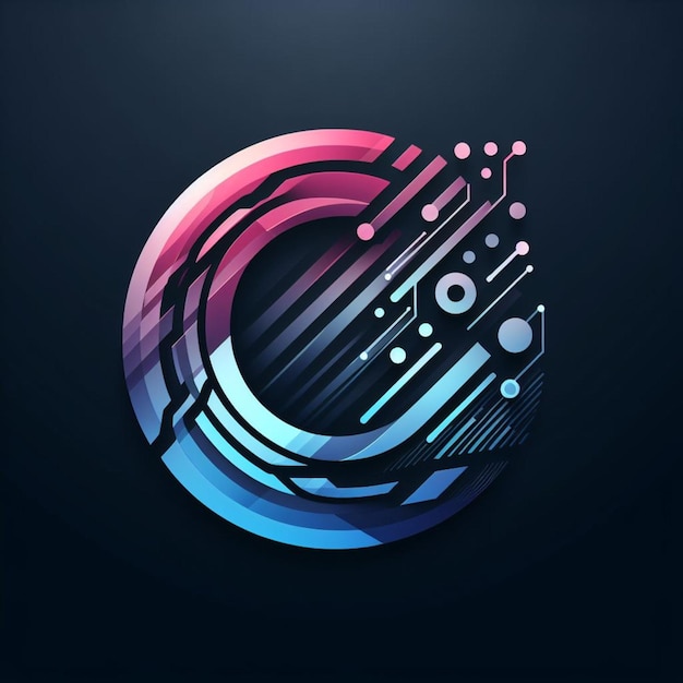 Logo in gradient technology style