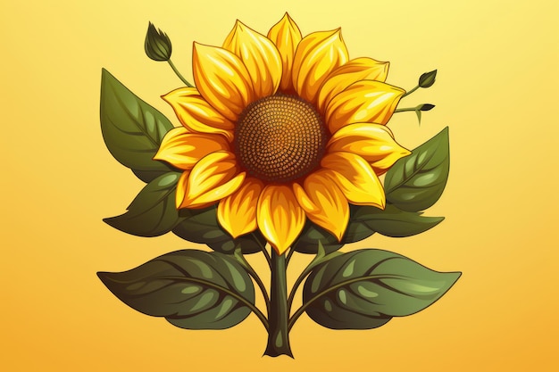 Logo illustration of the beautiful Flower of a Sunflower