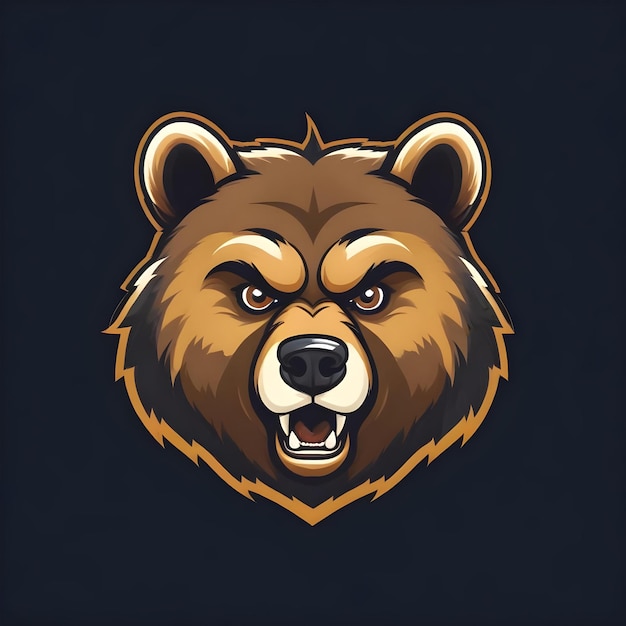 Logo illustration mascot bear animal head angry