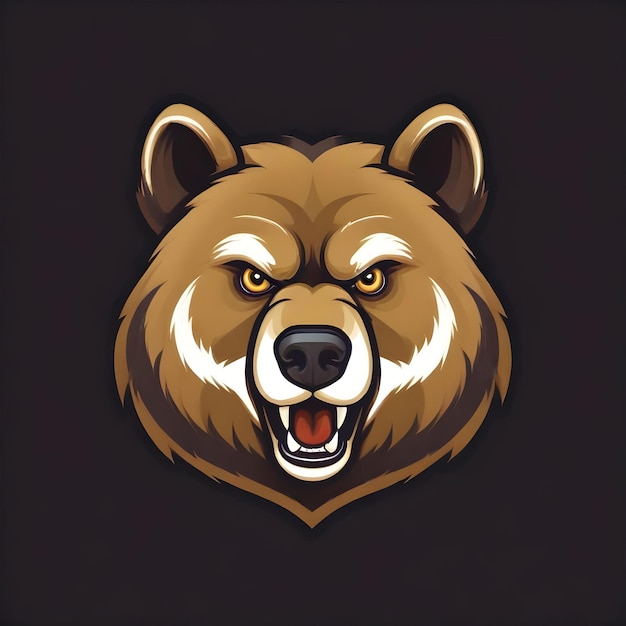 Logo illustration mascot bear animal head angry