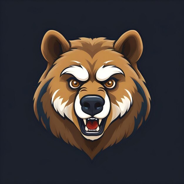 Logo illustration mascot bear animal head angry