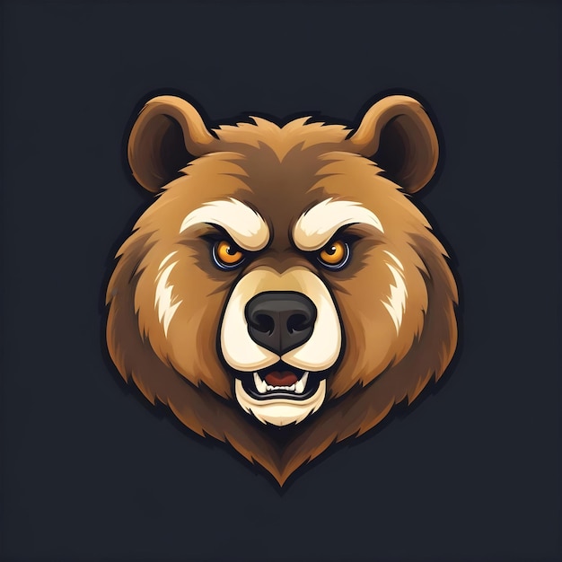 Logo illustration mascot bear animal head angry