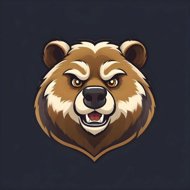 Logo illustration mascot bear animal head angry