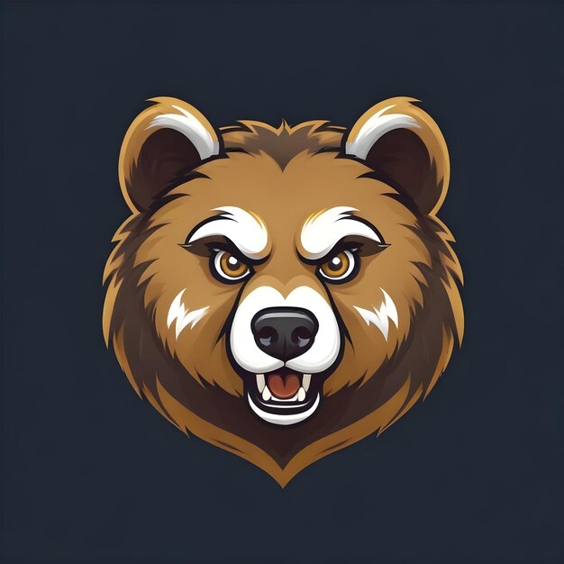 Logo illustration mascot bear animal head angry