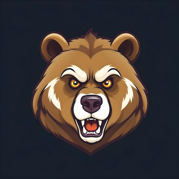 Logo illustration mascot bear animal head angry