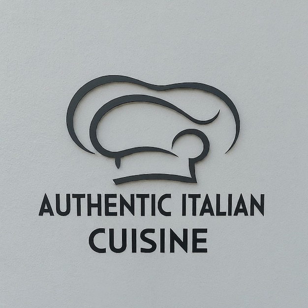 Photo a logo for italian cuisine is on a white wall