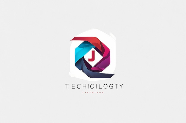 Photo logo j technology abstract design