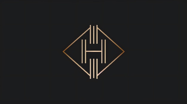 Photo the logo for the letter h is on a black background