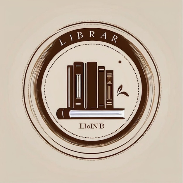 Photo logo for a library contain a combination of books and global and inkwell pen modern logo emblem