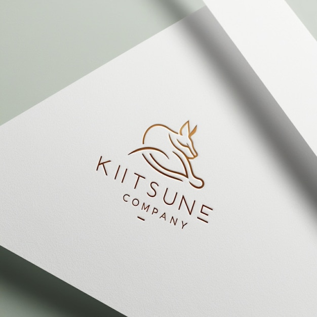 Photo logo modern minimalist mockup kitsune