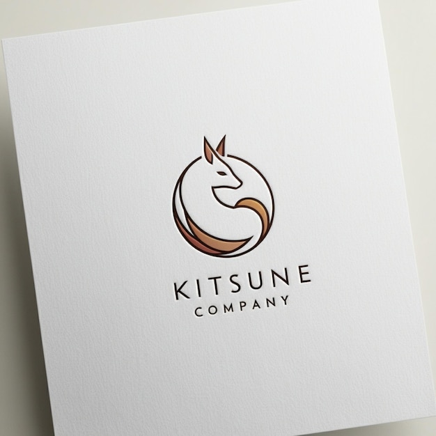 Photo logo modern minimalist mockup kitsune