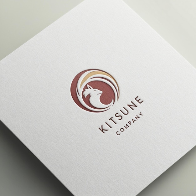 Logo modern minimalist mockup kitsune