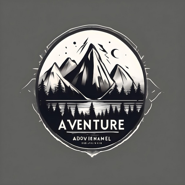 a logo for a mountain park with a mountain landscape