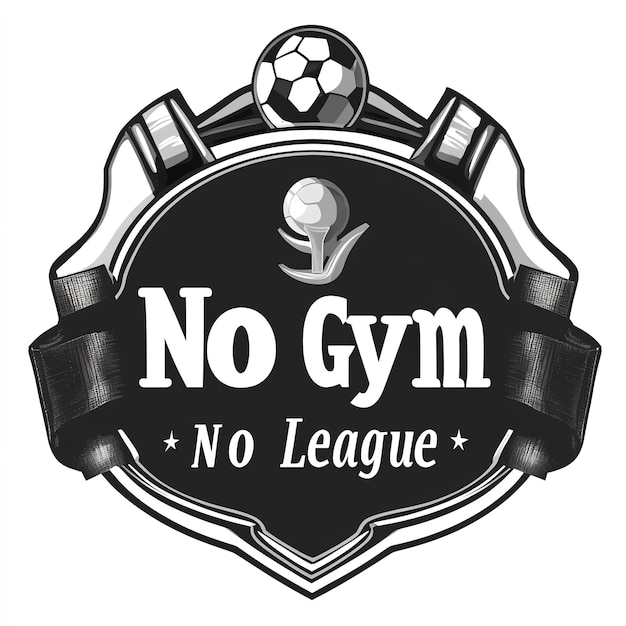 A logo for no gym has a black and white logo