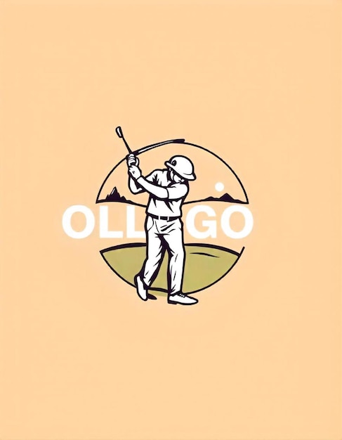 Photo a logo for an old man playing golf with a hat on his head