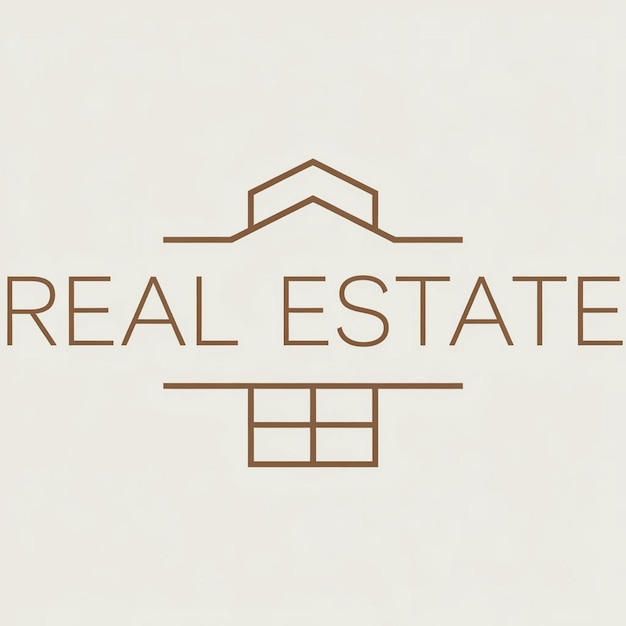 a logo for real estate is shown on a white background