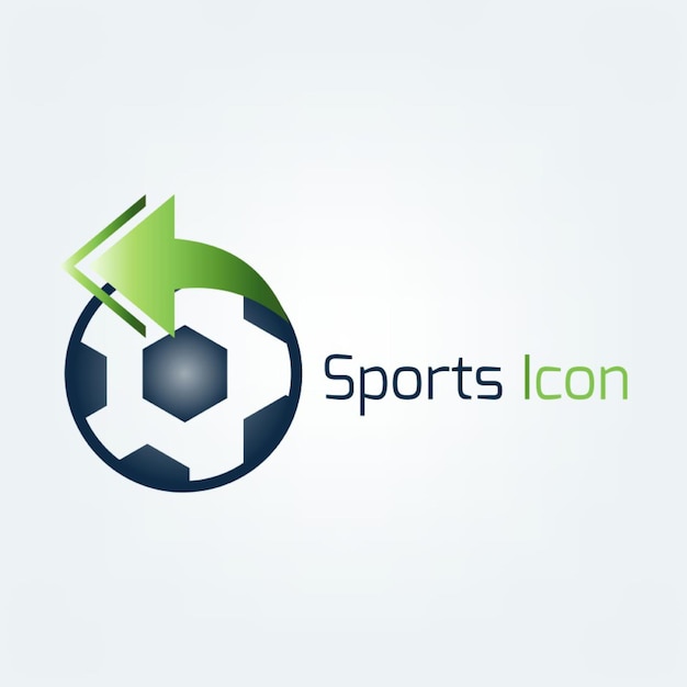 a logo for sports equipment with a green arrow pointing to the right