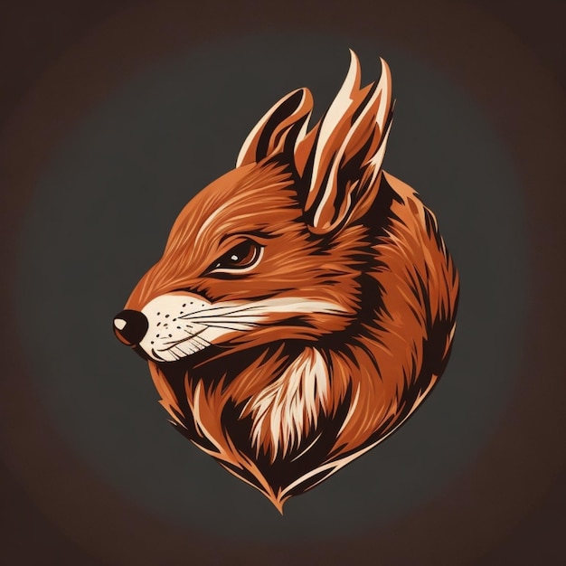 logo style of a squirrel head facing