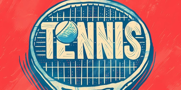 Photo a logo for tennis is shown on a red surface