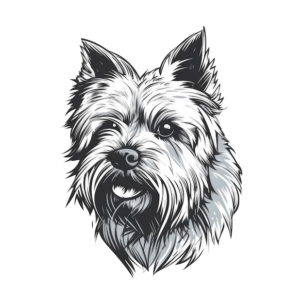 Logo West Highland White Terrier Dog On Isolated Tansparent Background Png Generative AI