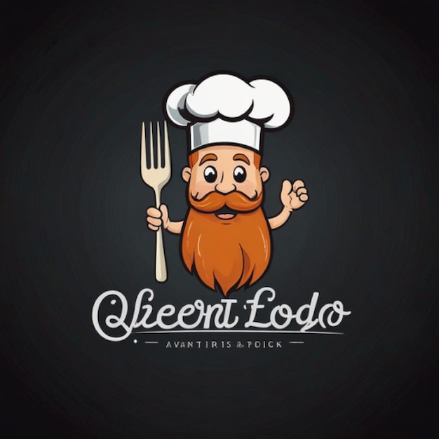 logo with Vector line Food Beverage with a chef s hat