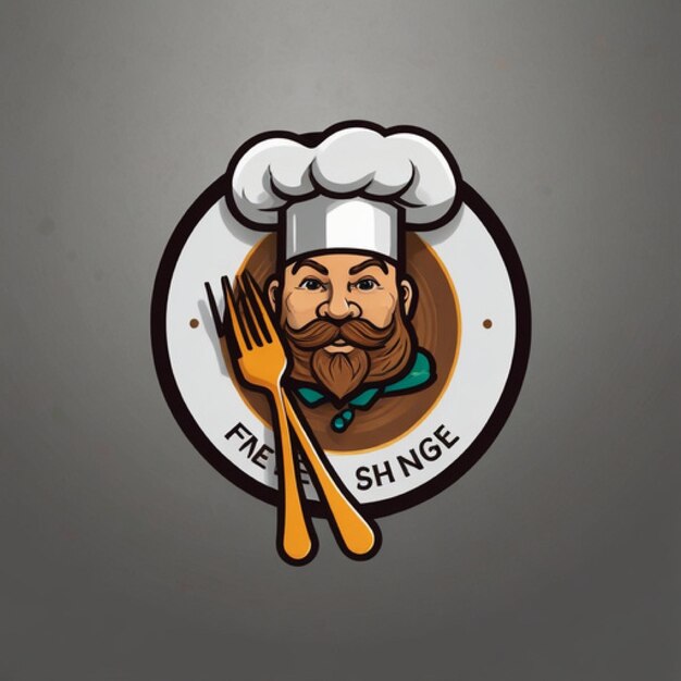 logo with Vector line Food Beverage with a chef s hat