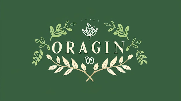 Photo logo with the word oragin in a floral frame